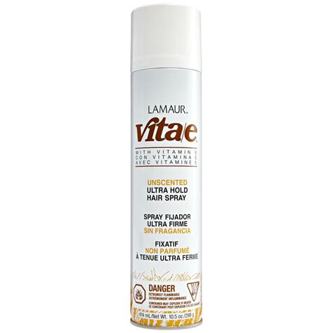 Lamaur Vita E ultra hold hair spray works great on all hair types. . Lamaur vitae unscented hairspray